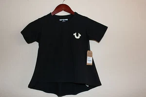 NEW NWT Girls S TRUE RELIGION TR Gothic Tee Logo TShirt Cotton Short Sleeve Blk - Picture 1 of 7