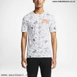 Nike Mens Honestly Print T-Shirt Size-XL Color-White/Blue - Picture 1 of 1
