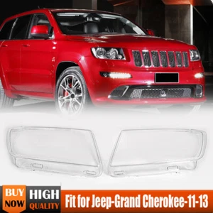 2x Front Headlight Lens Cover Lamp Shell Mask Fits Jeep Grand Cherokee 2011-2013 - Picture 1 of 10