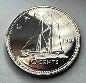 Moneta canadese 10 centesimi 1984 proof-like non circolata direttamente dal set - Foto 1 di 6