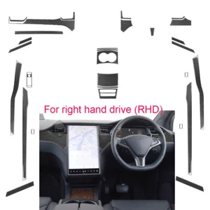 Kit para Tesla Modelo X 2016-20 S 12-20 RHD Interior Juego Completo Borde Fibra de Carbono×30 - Imagen 1 de 12