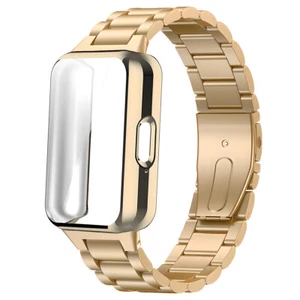 Metal Bands TPU Case for Samsung Galaxy Fit 3 Band, Stainless Steel Watch Strap - Zdjęcie 1 z 20