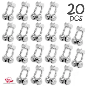 20 pz Anelli Allarme Pesca Doppio Allarme Campane con Clip Morsetto Pesce WOW!® NUOVI - Foto 1 di 6