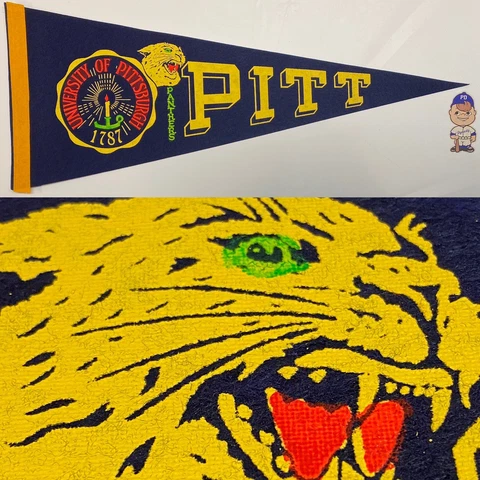 Vintage PITT Pittsburgh Panthers University Full Size Pennant 11x29 Cover