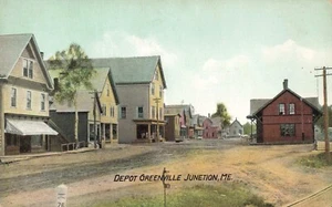 Railroad Depot Greenville Junction Maine ME c1910 Postcard - Picture 1 of 2