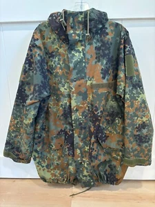 VTG German Bundeswehr Flecktarn Military Parka Jacket Size M GE Hooded Camo - Picture 1 of 13