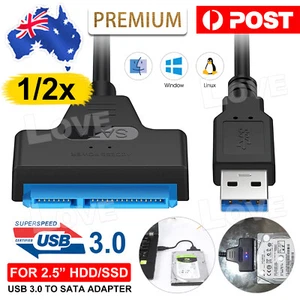 USB3.0 to SATA 2.5" Hard Drive HDD SSD Adapter Converter USB SATA Cable External - Picture 1 of 12