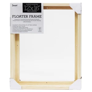 Jasart Thin Edge Artwork 12x16" Wood Floater Canvas Painting Frame Rect Natural - Picture 1 of 5
