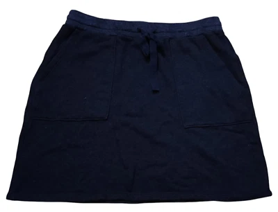 Falda de tres puntos para mujer mediana negra azul tela Terri cordón bolsillos tejidos Foto 1 de 4