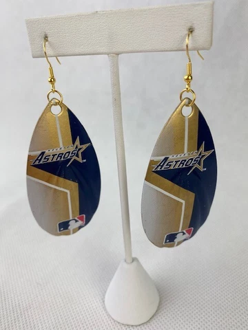 MLB Houston Astros Vintage Teardrop Large Spinner Women’s Hook Earrings Cover