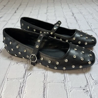 Zapatos Mary Jane negros 8 Polly-R Madden Girl nuevos sin etiquetas con tachuelas joya Foto 1 de 4