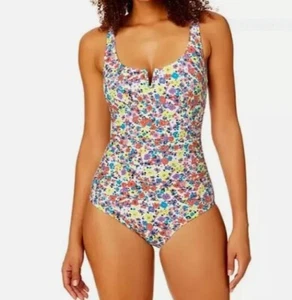 NWT Anne Cole Limited Edition Square Neck One Piece Swimsuit Floral Size XXL 2XL - Picture 1 of 12