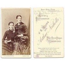 CDV Named Victorian Ladies Carte de Visite Photograph by Nicholls of Cambridge