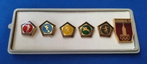1980 Pentathlon XXII Olympic Games Soviet Full Set Pin Badge Sport UIPM USSR - Picture 1 of 8