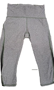 Lululemon Sz 6 Train Times Gray Crystalline Galaxy Print Mesh Cropped Legging - Picture 1 of 5