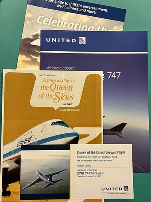 COMPLETE SET OF UNITED AIRLINES 747 FAREWELL MEMORABILIA - Image 1 of 4