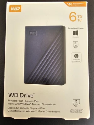 Western Digital (WD) 6TB portable external hard drive Plug And Play Portable HHD - Image 1 of 3