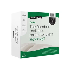 Protect-A-Bed Casa Bamboo Jersey Fitted Waterproof Mattress Protector - Queen - Picture 1 of 6