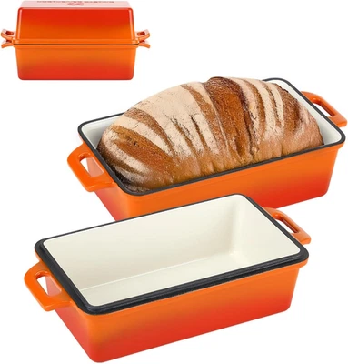 Enameled Cast Iron Loaf Pan with Lid, Best Bread Oven, Bread Loaf Pans for Bakin - Image 1 of 4