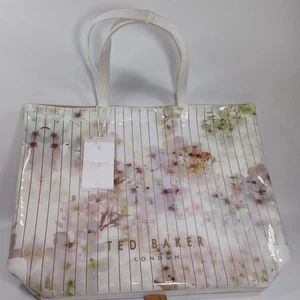 Ted Baker London Floral Print Large Icon Shopping Tote Bag Dogwood Vanilla - Picture 1 of 9