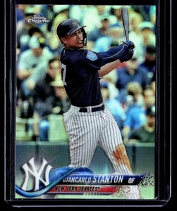 2018 Topps Chrome Refractor Giancarlo Mike Stanton New York Yankees #186 @ - Picture 1 of 2
