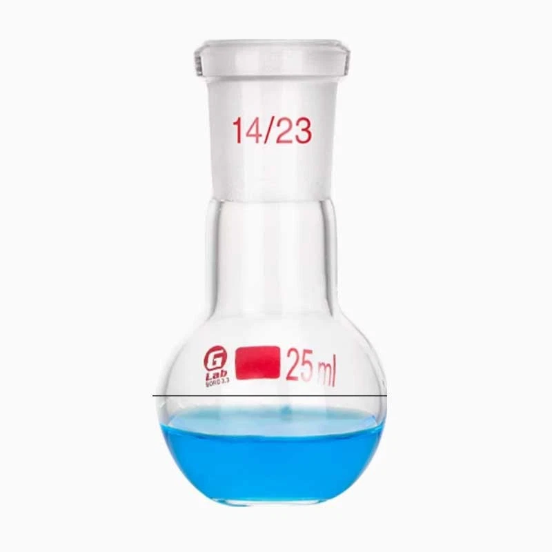 25ml 14# Evaporating Flasks w/ Flat Bottom Boiling Flask Organic Glassware - Image 1 of 1