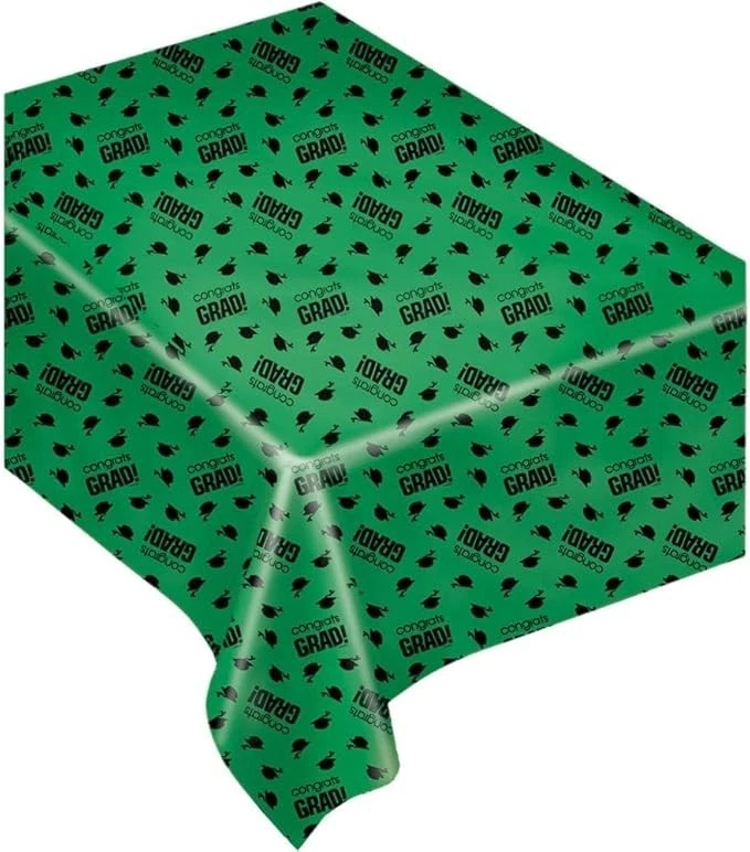 Amscan Flying Colors Graduation Party School Colors Table Covers ‑ Green Tablewa - Image 1 of 1