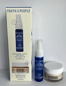 Youth To The People Triple Peptide + Cactus Oasis Serum 0.27oz + Moisture Cream - Picture 1 of 4