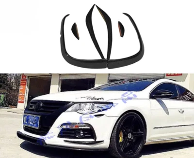 Aleta de cuchillo de viento para parachoques delantero de fibra de carbono real para Volkswagen CC 2013-2018 Foto 1 de 4