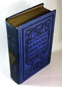 1901 NATIONAL NEWSPAPER DIRECTORY & GAZETTEER-Journalism, Periodicals - Foto 1 di 4