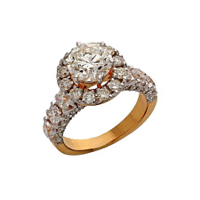 4.50 Ct Real Moissanite Diamond Engagement Wedding Ring 14k Solid Gold