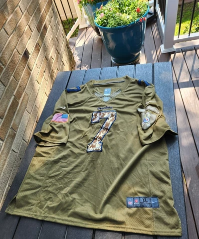 Nike Ben Roethlisberger #7 Salute To Service Pittsburgh Steelers Jersey Adult XL Cover