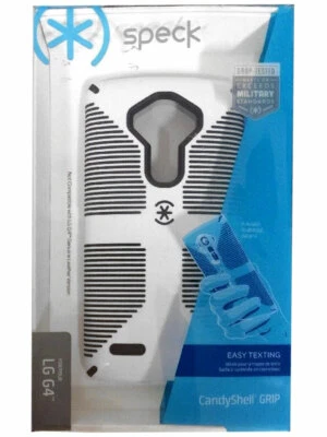 Speck CandyShell Grip Shock Impact Absorbing Case White/Black Cover for LG G4 - Image 1 of 4