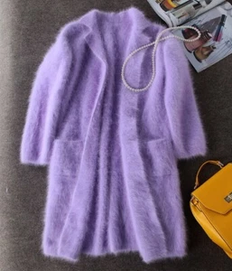 Long Mink Cashmere Coat Women Fashion Real Mink Cashmere Long free shipping S66 - Picture 1 of 12