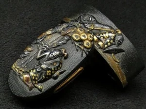 FUCHIKASHIRA Schwert Katana Edo Kupfer Mann Baum Japan antik gestempelt - Bild 1 von 9