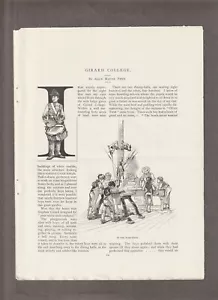 1888 GIRARD COLLEGE Magazine ARTICLE Pages~PHILADELPHIA~Alice Maud/Harry FENN - Picture 1 of 2