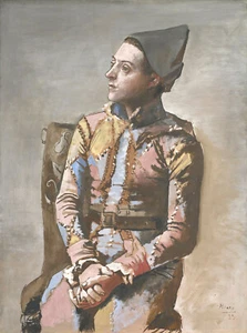 Seated Harlequin (1923) Signed Pablo Picasso - 17" x 22" Fine Art Print - 00915 - Picture 1 of 1