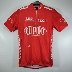 Vintage Louis Garneau Du Pont CCCP Soviet Union Russia Cycling Team Jersey  Sz S