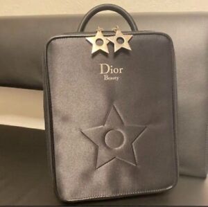Christian Dior Beauty Vanity Pouch Set Black Satin Star 28×22x8cm Novelty Japan