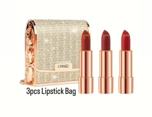 3PCS Matte Long Lasting Lipstick Set, Lip Stick with Chain Bag Box - Picture 1 of 6