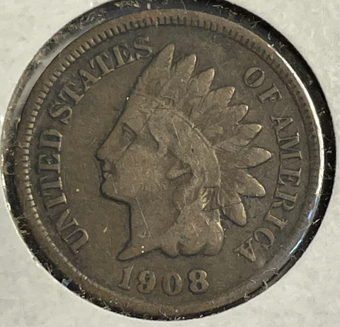 1908 (P) Indian Head Cent Penny - P1-12 Cover