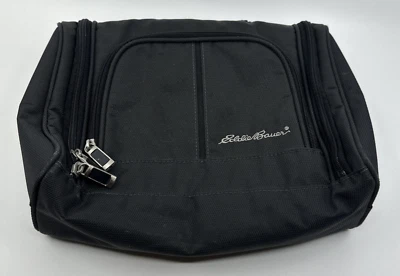 Eddie Bauer Zipper Travel Cosmetic Makeup Bag Shaving Kit Black With Mirror - Image 1 of 4