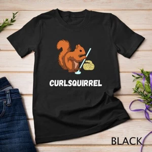 Camiseta Unisex Divertida Rizador Roedor Deportes de Invierno Curling Ardilla - Imagen 1 de 15