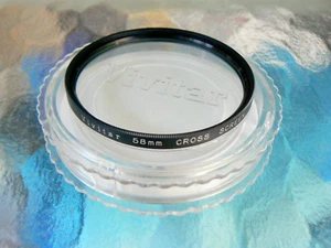 VIVITAR 58MM PANTALLA CRUZADA 4X FILTRO CRUZADO 4 ESTRELLAS FILTRO *COMO NUEVO - Imagen 1 de 4