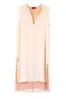Lanvin by Alber Elbaz Spring 2012 Silk Double Layered Chemise Nude Dress Sz S/M