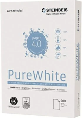 2.500 Blatt STEINBEIS Recyclingpapier PureWhite 80 g/qm - NEU