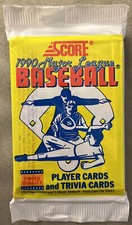 1990 Score Baseball Pack Chuck Crim Brewers (Top) Rick Wrona Rookie RC Cubs Back