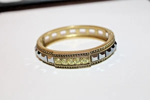 Heidi Daus Tantalizing hinged bangle bracelet yellow hematite Swarvosky Crystal - Picture 1 of 6