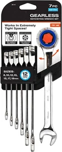 Zero Degree 7pc Gearless Ratchet Wrench Set 8–18mm Cr-V Alloy Steel | Tight Acce - Picture 1 of 5