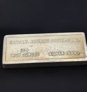 Vintage National Refining Systems Inc. 10+ Oz Silber .999 Barren - Bild 1 von 16